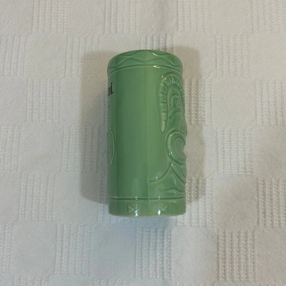 Bacardi Tiki Totem Tumbler Ceramic Green Anejo Cuatro 5.75